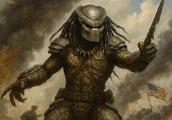 A Predator fights in the beaches of Iwo Jima in World War 2