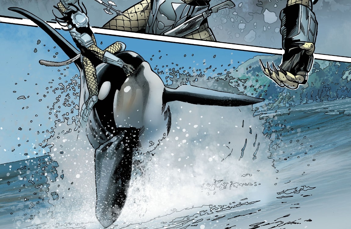 A Predator hunts a Killer Whale in Wolverine vs. Predator