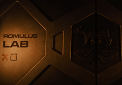 The brass doors of the Romulus lab