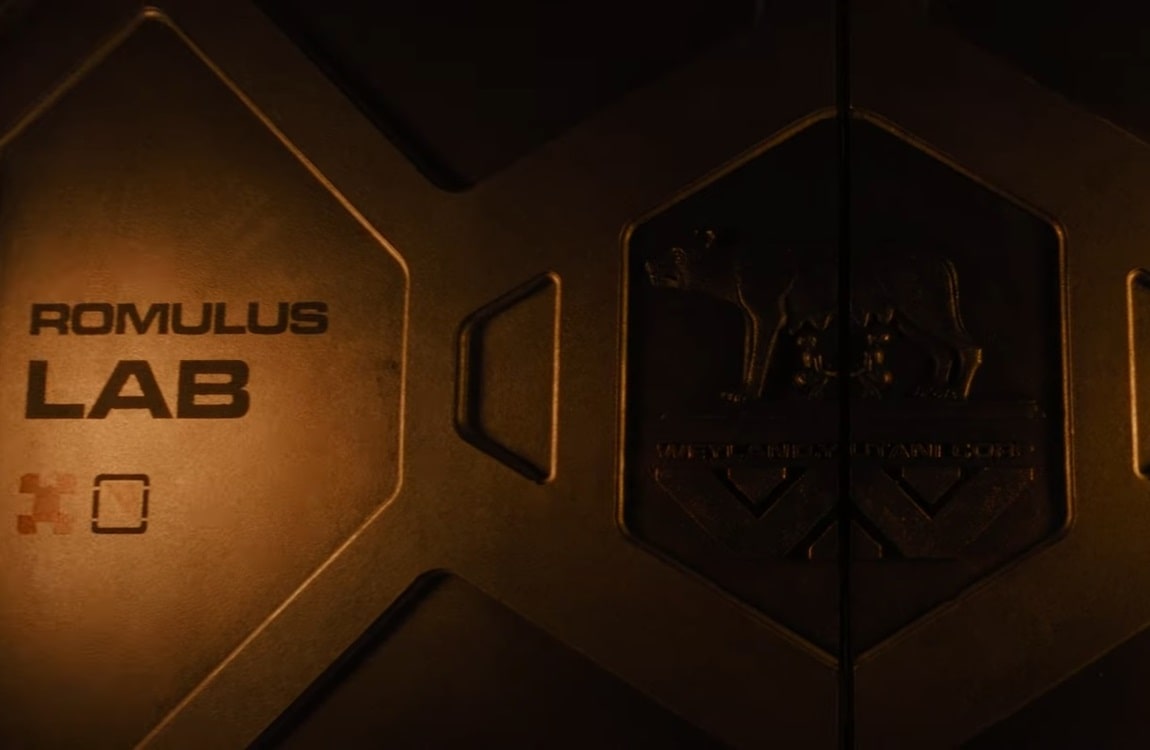 The giant brass doors of the Romulus Lab