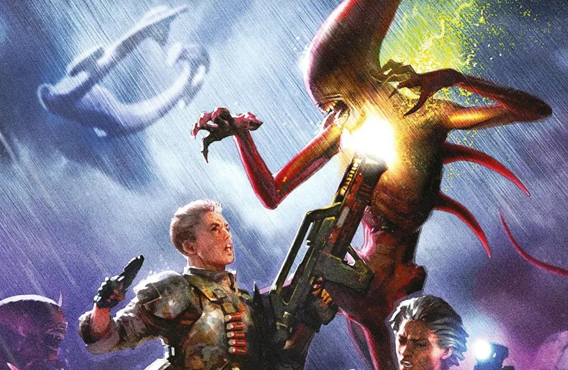 The cover of Alien: Inferno's Fall with a border bomber ship