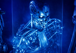 A T-800 Terminator being assembled by Skynet