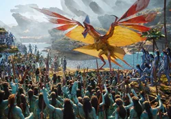 Jake Sully as Toruk Makto riding the great leonopteryx
