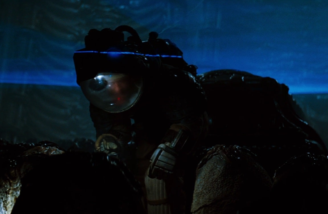 Kane among the Alien eggs on the Derelict ship