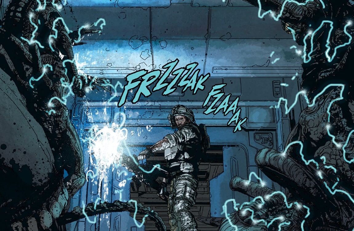 Xenomorphs being electrocuted in Aliens: Defiance